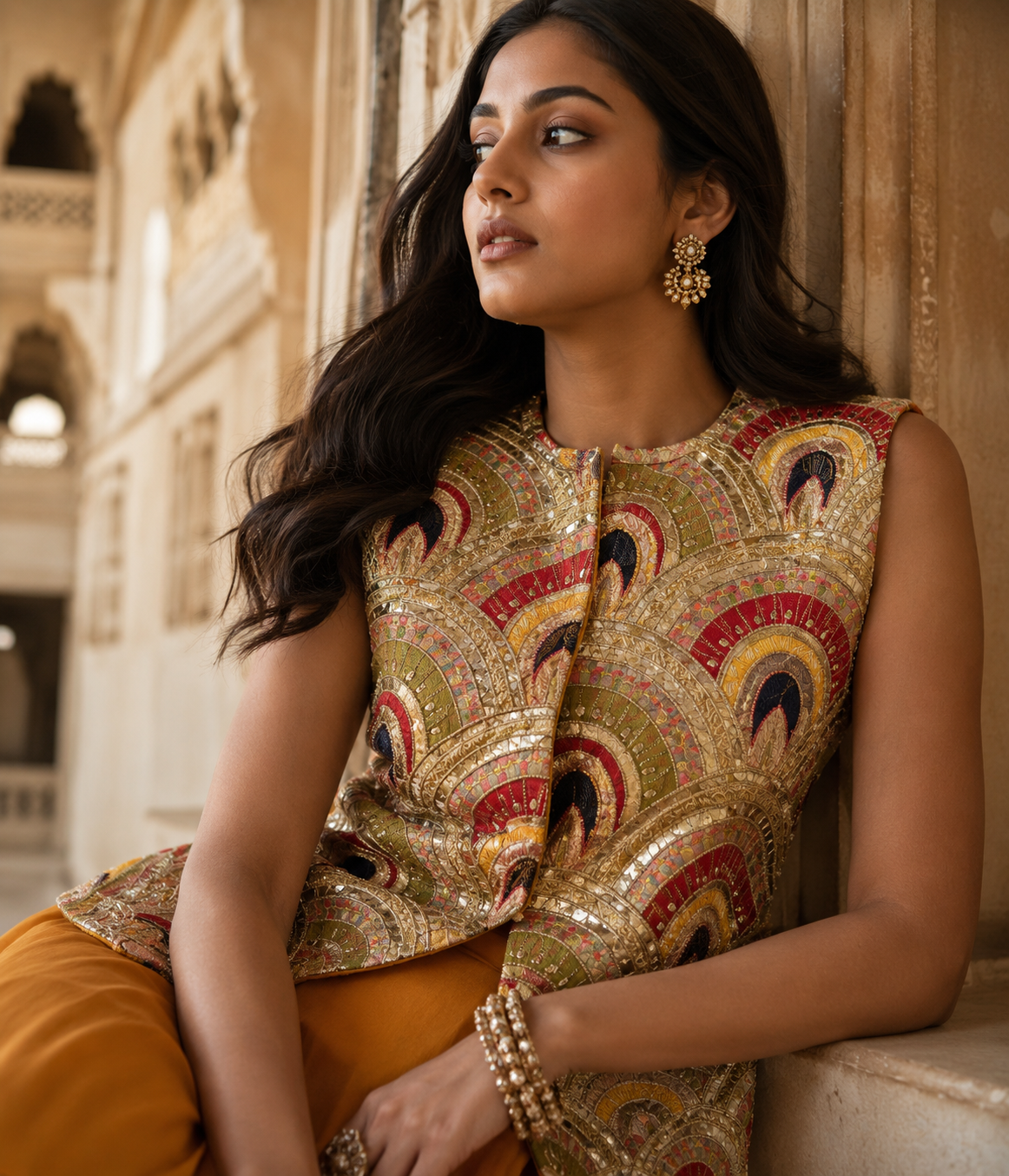 Sunehri Noor Peplum Set